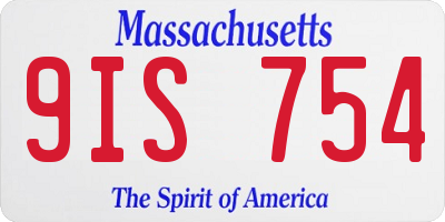 MA license plate 9IS754