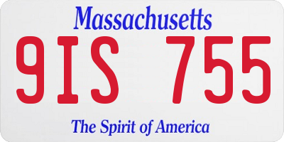 MA license plate 9IS755