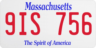 MA license plate 9IS756