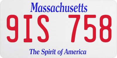 MA license plate 9IS758