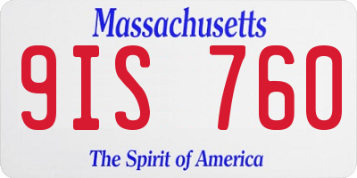 MA license plate 9IS760