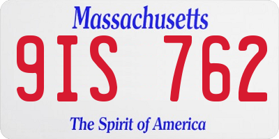 MA license plate 9IS762