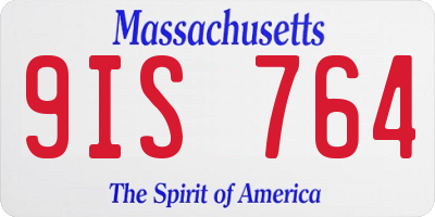 MA license plate 9IS764