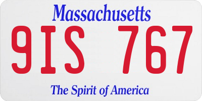 MA license plate 9IS767