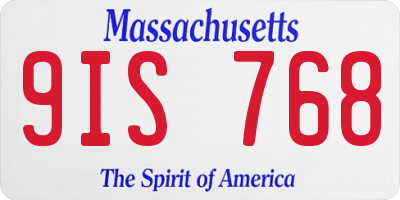 MA license plate 9IS768