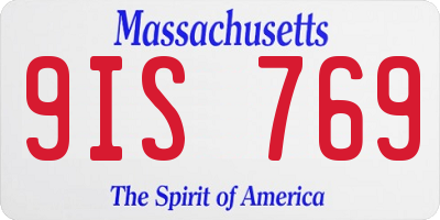 MA license plate 9IS769