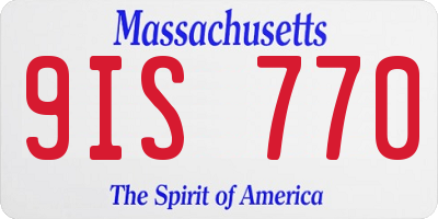 MA license plate 9IS770