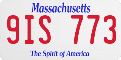 MA license plate 9IS773