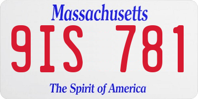 MA license plate 9IS781