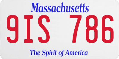 MA license plate 9IS786