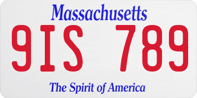 MA license plate 9IS789