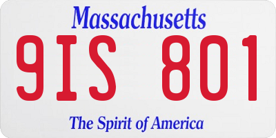 MA license plate 9IS801