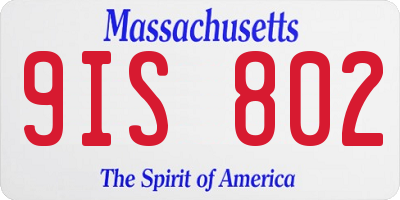MA license plate 9IS802