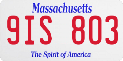 MA license plate 9IS803
