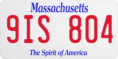 MA license plate 9IS804
