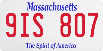 MA license plate 9IS807