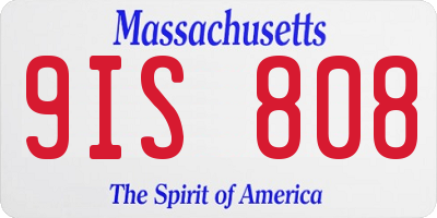 MA license plate 9IS808