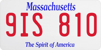 MA license plate 9IS810