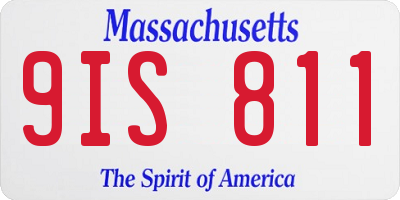 MA license plate 9IS811
