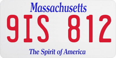 MA license plate 9IS812