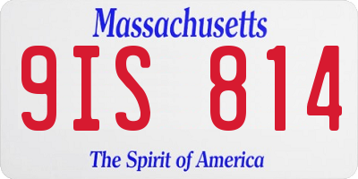 MA license plate 9IS814