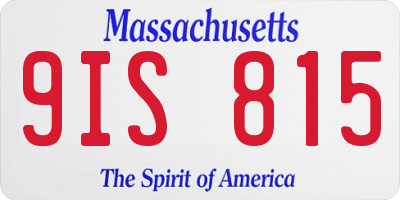MA license plate 9IS815