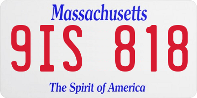 MA license plate 9IS818