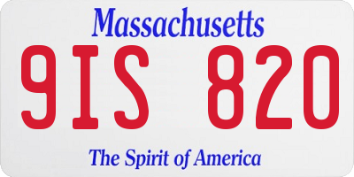 MA license plate 9IS820