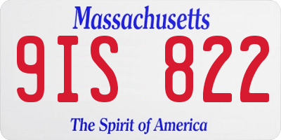 MA license plate 9IS822