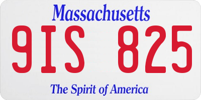 MA license plate 9IS825
