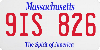 MA license plate 9IS826