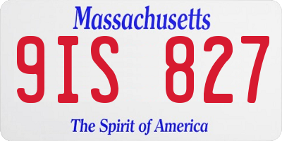 MA license plate 9IS827