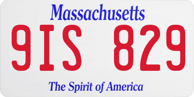 MA license plate 9IS829