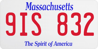 MA license plate 9IS832