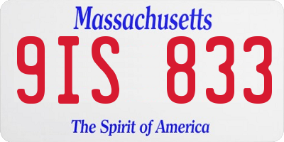 MA license plate 9IS833