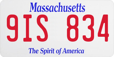 MA license plate 9IS834