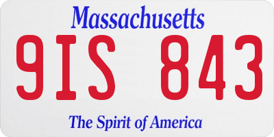 MA license plate 9IS843
