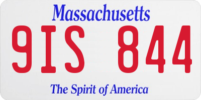 MA license plate 9IS844