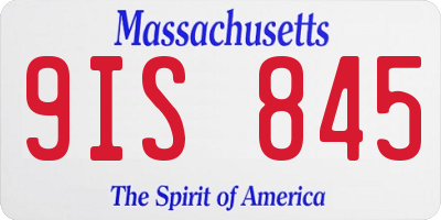 MA license plate 9IS845