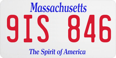 MA license plate 9IS846