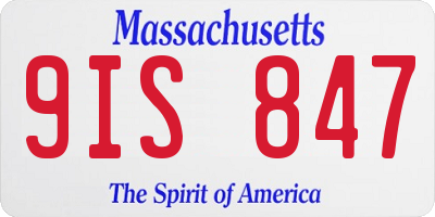 MA license plate 9IS847