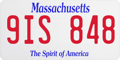 MA license plate 9IS848
