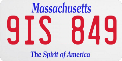 MA license plate 9IS849