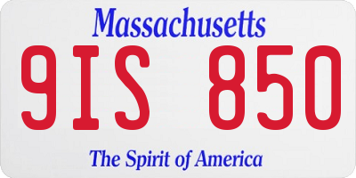 MA license plate 9IS850