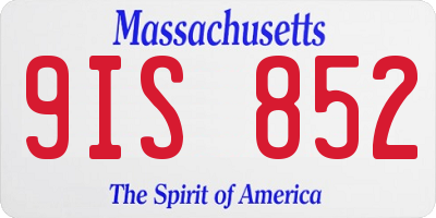 MA license plate 9IS852