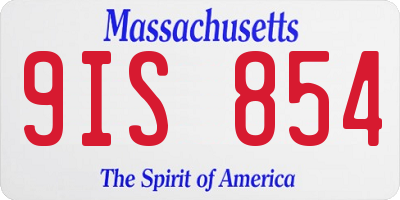 MA license plate 9IS854