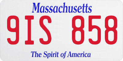 MA license plate 9IS858