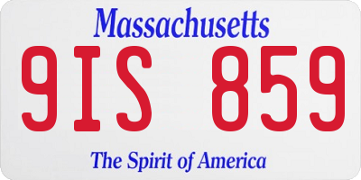 MA license plate 9IS859