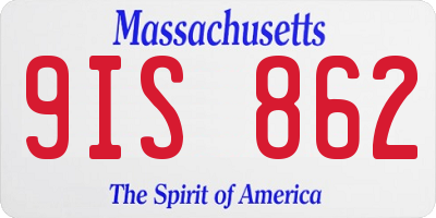 MA license plate 9IS862