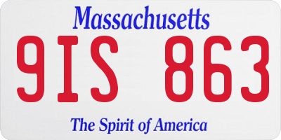 MA license plate 9IS863